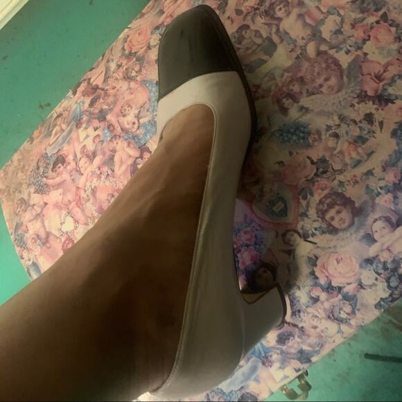 NEW UNWORN VINTAGE DELMAN PALE PINK W/BLACK CAP TOE 7.5/8 - Picture 7 of 7